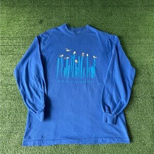 Vintage single stitch  Bar Harbor Maine blue long sleeve shirt